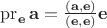 $\operatorname{pr}_{\mathbf e}\mathbf a=\frac{(\mathbf a, \mathbf e)}{(\mathbf e, \mathbf e)}\mathbf e$ $\operatorname{pr}_{\mathbf e}\mathbf a=\frac{(\mathbf a, \mathbf e)}{(\mathbf e, \mathbf e)}\mathbf e$