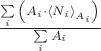 $\frac{{\sum\limits_i {\left( {A_i  \cdot \left\langle {N_i } \right\rangle _{A_i } } \right)} }}{{\sum\limits_i {A_i } }}$