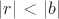 $\left\lvert r \right\rvert$ < \left\lvert b \right\rvert $\left\lvert r \right\rvert$ < \left\lvert b \right\rvert