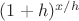 $(1+h)^{x/h}$