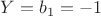 $Y=b_1=-1$