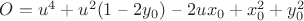 $O = u^4 + u^2(1$ &ndash; $2y_0)$ &ndash; $2ux_0 + x_0^2 + y_0^2$