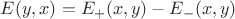 $E(y, x) = E_{+}(x, y) - E_{-}(x, y)$
