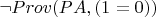 $\neg Prov(PA, #(1=0))$