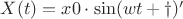 $X(t)=x0\cdot\sin(wt+&phi;)'$