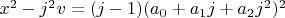 $x^2-j^2v=(j-1)(a_0+a_1j+a_2j^2)^2$