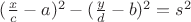 $(\frac{x}{c}-a)^2-(\frac{y}{d}-b)^2=s^2$