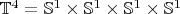 $\mathbb{T}^4=\mathbb{S}^1\times\mathbb{S}^1\times\mathbb{S}^1\times\mathbb{S}^1$
