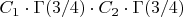 $C_1\cdot\Gamma(3/4)\cdot C_2\cdot\Gamma(3/4)$