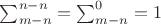 $\sum_{m-n}^{n-n}=\sum_{m-n}^0 = 1$