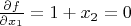 $\frac{\partial f}{\partial x_1}=1+x_2=0$