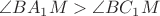 $\angle BA_1M>\angle BC_1M$