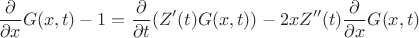 $$\frac{\partial}{\partial x} G(x,t) - 1 = \frac{\partial}{\partial t} (Z'(t) G(x,t)) - 2 x Z''(t) \frac{\partial}{\partial x} G(x,t)$$