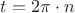 $ t=2\pi \cdot n$