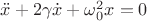 $\ddot x + 2 \gamma \dot x + \omega_0^2 x = 0$