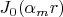 $J_0(\alpha_m r)$