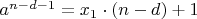 $a^{n - d - 1} = x_1 \cdot (n - d) + 1 $