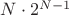 $N\cdot 2^{N-1}$