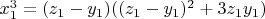 $x_1^3=(z_1-y_1)((z_1-y_1)^2+3z_1y_1)$
