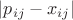$\left|p_{ij}-x_{ij}\right|$