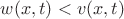 $w(x, t)<v(x, t)$