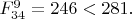 $F^{9}_{34}=246<281.$