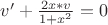 $v'+\frac {2x*v}{1+x^2}=0$