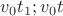 $ v_0t_1; v_0t $