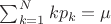 $\sum_{k=1}^Nkp_k=\mu$
