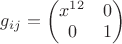 $ g_{ij} = \begin{pmatrix} x^1^2 & 0 \\ 0 & 1 \end{pmatrix} $