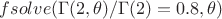 $fsolve(\Gamma(2,\theta)/\Gamma(2)=0.8,\theta)$