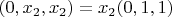 $(0, x_2, x_2)=x_2(0, 1, 1)$