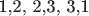 { {1,2}, {2,3}, {3,1} } { {1,2}, {2,3}, {3,1} }