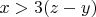$x>3(z-y)$