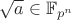 $\sqrt a\in\mathbb F_{p^n}$
