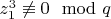 $z_1^3 \not \equiv 0 \mod q$