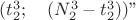 $(t_2^3; \quad (N_2^3-t_2^3))