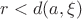 $r < d(a, \xi)$