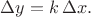 $\Delta y=k\,\Delta x.$