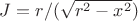 $J=r/($\sqrt{r^2-x^2})$ $J=r/($\sqrt{r^2-x^2})$