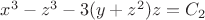 $x^3 - z^3 - 3(y+z^2)z = C_2$
