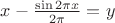 $x-{\sin2\pi x\over2\pi}=y$