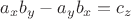 $a_x b_y-a_y b_x=c_z$