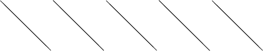 $$\begin{tikzpicture}\draw [black, thin](1.8123,0.1910) -- (1.3142,0.6910) -- (0.6962,1.3090) -- (0.1943,1.8090) -- (0.0000,2.0000) -- (0.1874,1.8090) -- (0.6851,1.3090) -- (1.3032,0.6910) -- (1.8055,0.1910) -- (2.0000,0.0000) -- (1.8123,0.1910);\draw [black, thin](4.1000,0.0000) -- (3.7216,0.3820) -- (3.1058,1.0000) -- (2.4879,1.6180) -- (2.1038,2.0000) -- (2.1000,2.0000) -- (2.4780,1.6180) -- (3.0936,1.0000) -- (3.7118,0.3820) -- (4.0962,0.0000) -- (4.1000,0.0000);\draw [black, thin](6.2000,0.0000) -- (6.0123,0.1910) -- (5.5143,0.6910) -- (4.8963,1.3090) -- (4.3943,1.8090) -- (4.2000,2.0000) -- (4.3875,1.8090) -- (4.8852,1.3090) -- (5.5033,0.6910) -- (6.0055,0.1910) -- (6.2000,0.0000);\draw [black, thin](8.2962,0.0000) -- (8.3000,0.0000) -- (7.9217,0.3820) -- (7.3059,1.0000) -- (6.6879,1.6180) -- (6.3038,2.0000) -- (6.3000,2.0000) -- (6.6781,1.6180) -- (7.2937,1.0000) -- (7.9118,0.3820) -- (8.2962,0.0000);\draw [black, thin](10.2055,0.1910) -- (10.4000,0.0000) -- (10.2124,0.1910) -- (9.7144,0.6910) -- (9.0963,1.3090) -- (8.5943,1.8090) -- (8.4000,2.0000) -- (8.5875,1.8090) -- (9.0853,1.3090) -- (9.7033,0.6910) -- (10.2055,0.1910);\end{tikzpicture}$$