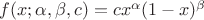 $f(x;\alpha,\beta,c)=cx^\alpha(1-x)^\beta$
