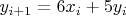 $y_{i+1} = 6 x_i + 5 y_i$
