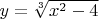 $y=\sqrt[3]{x^2-4}$