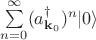 $\sum\limits_{n=0}^{\infty} (a_{\mathbf k_0}^{\dagger})^n |0 \rangle$
