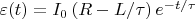 $\varepsilon(t)=I_0\left(R-L/\tau\right)e^{-t/\tau}$