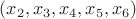 $(x_2,x_3,x_4,x_5,x_6)$